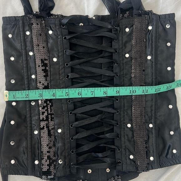 Guess Marciano Black Rhinestone Sequin Corset M - Picture 7 of 8